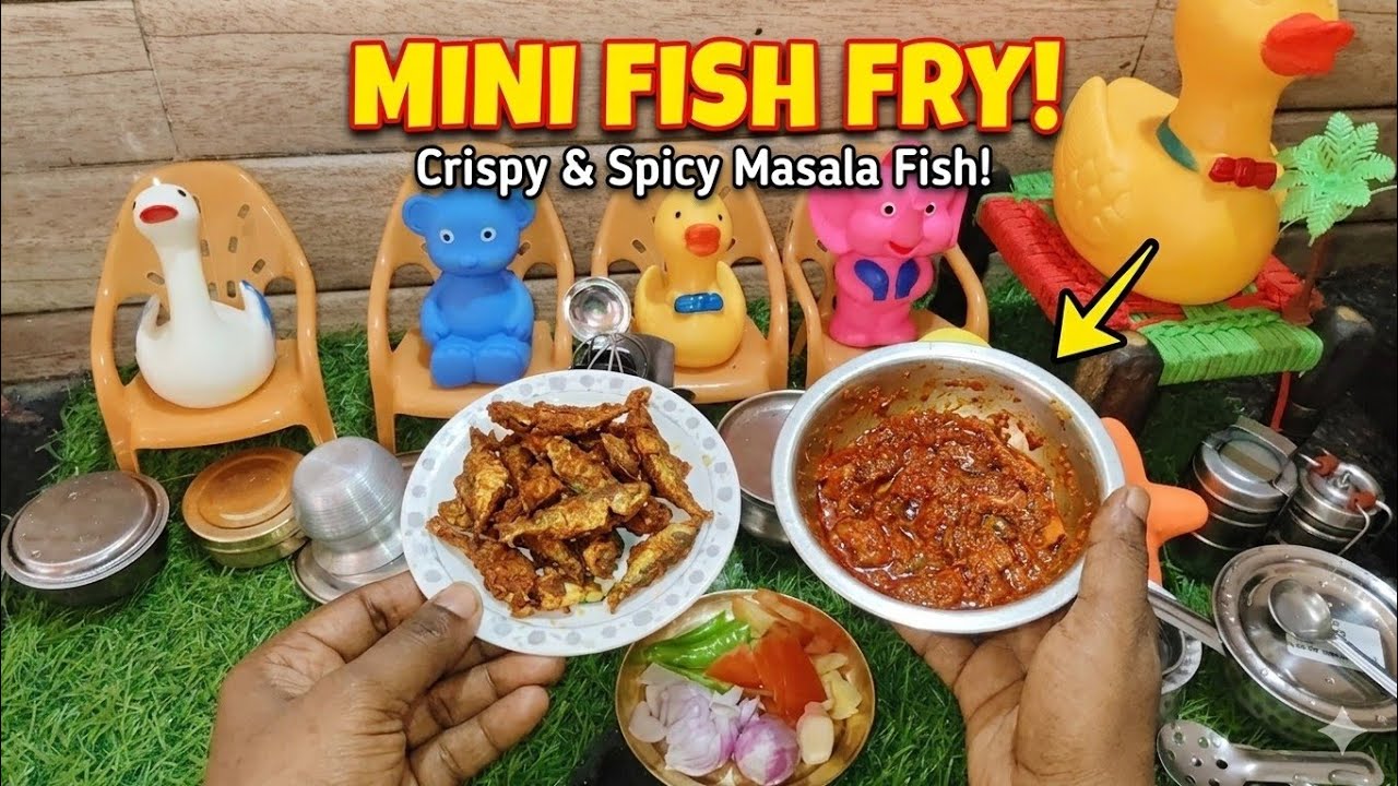 Miniature fish fry 90s tiny kitchen /how to make tiny fish fry recipe/tiny fish.
