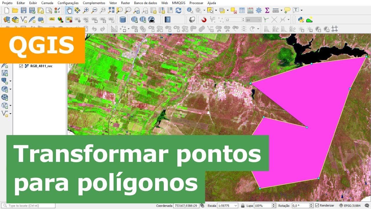 Transformar pontos em polígono no QGIS