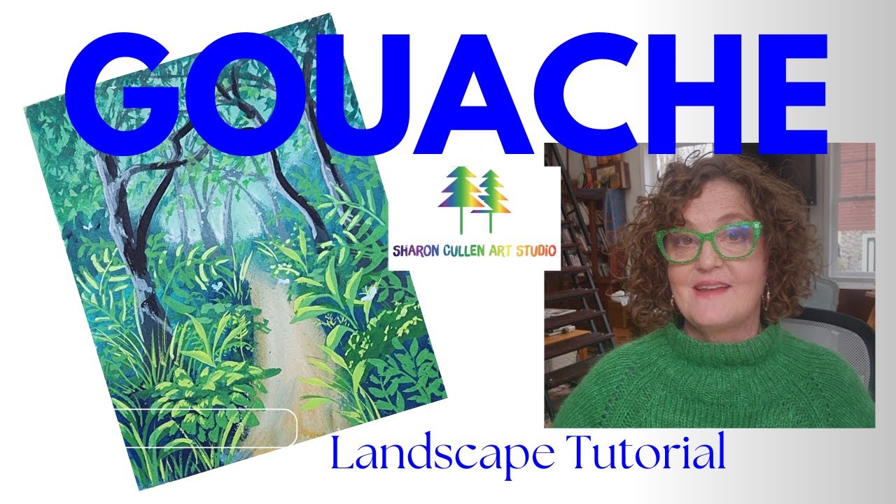 Forest Landscape Painting in Gouache