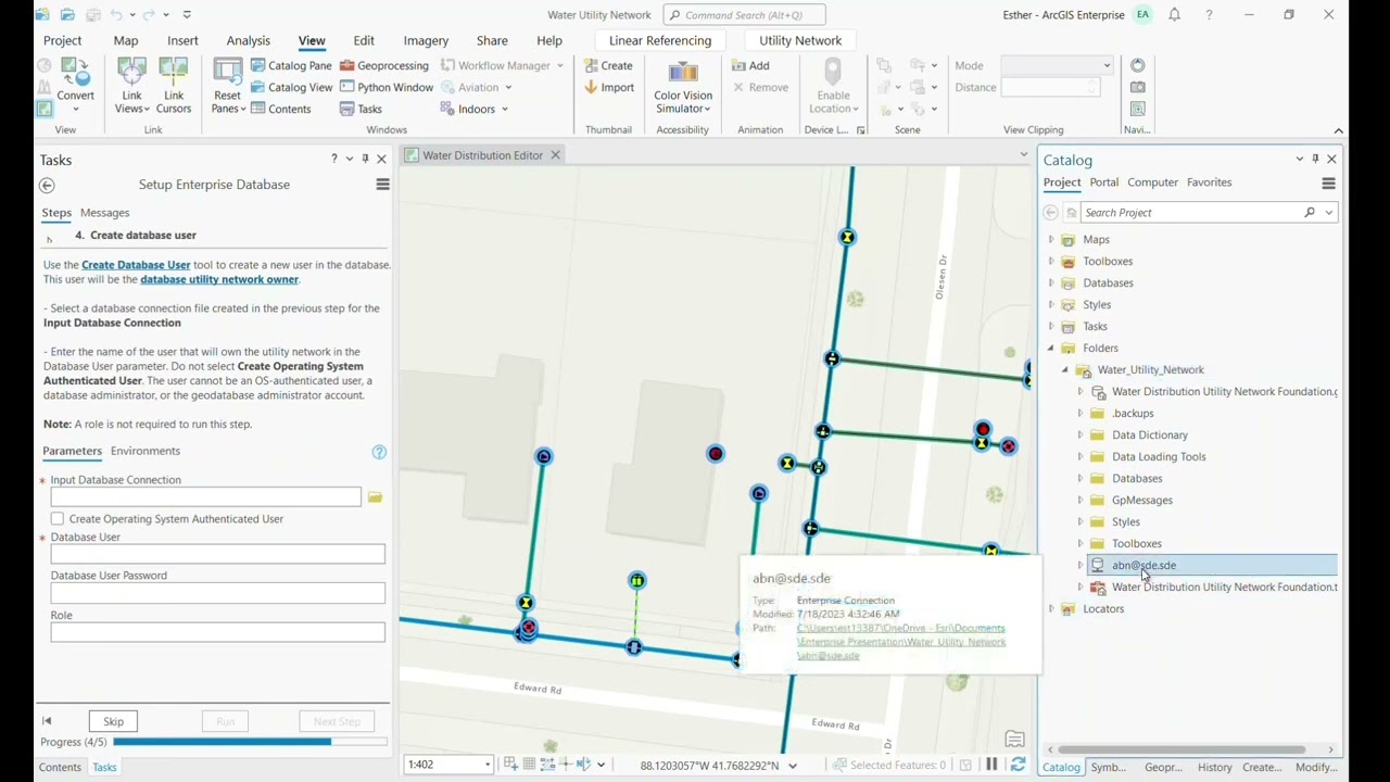 Create Enterprise Geodatabase and database connections