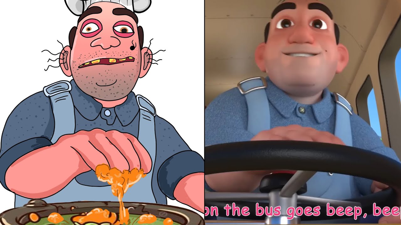 Where on the bus | cocomelon rhythm funny cartoon drawing meme 😂