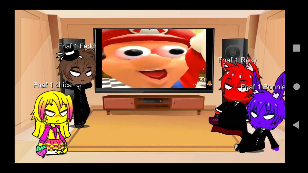 Fnaf 1 react to (smg4 Mario plays Fnaf)