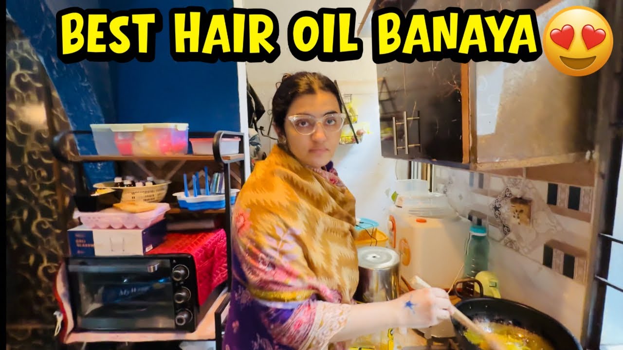 Aaj best hair oil banaya 😁 Vlog aik hadsy ki waja say late hogaya guys 😢 Kal batau gi new kahani 😩