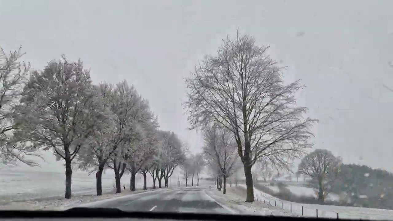 Relaxing Snowy drive in Luxembourg