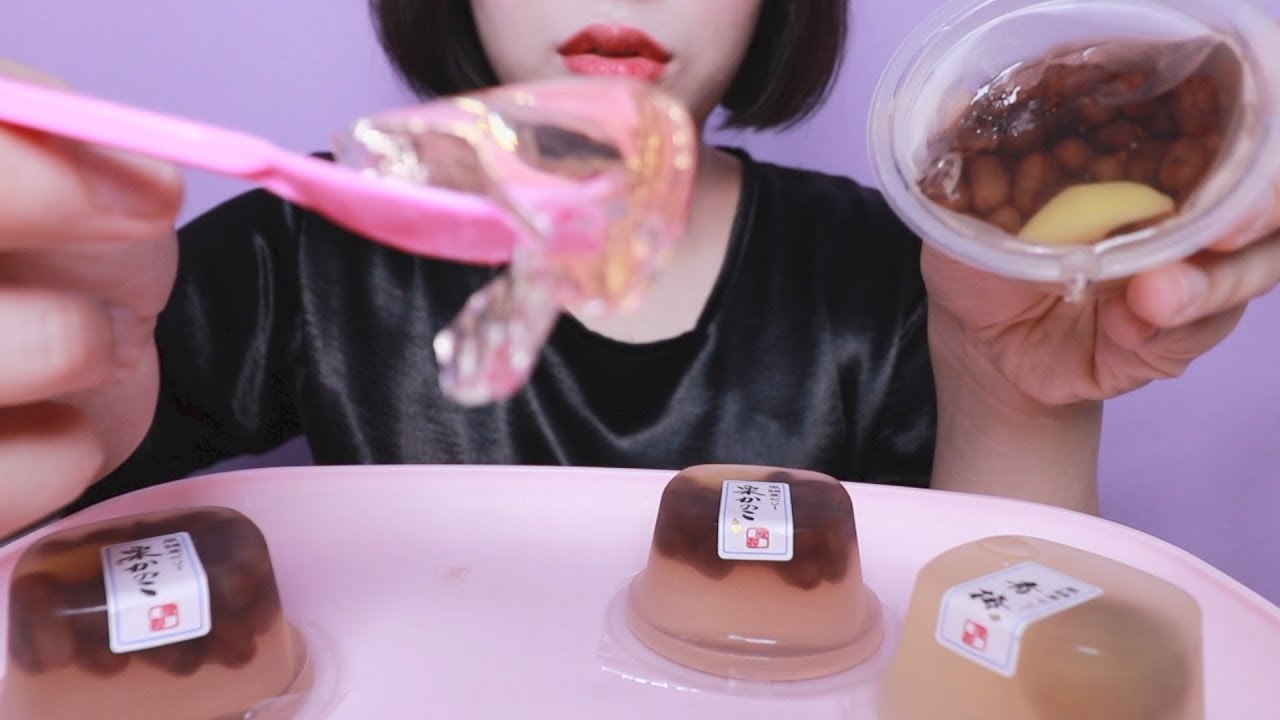 [직접먹는 ASMR] 뽀쨕뽀쨕 물양갱 먹는소리ㅣみずようかんㅣSweet jelly of red beansㅣEating Sounds