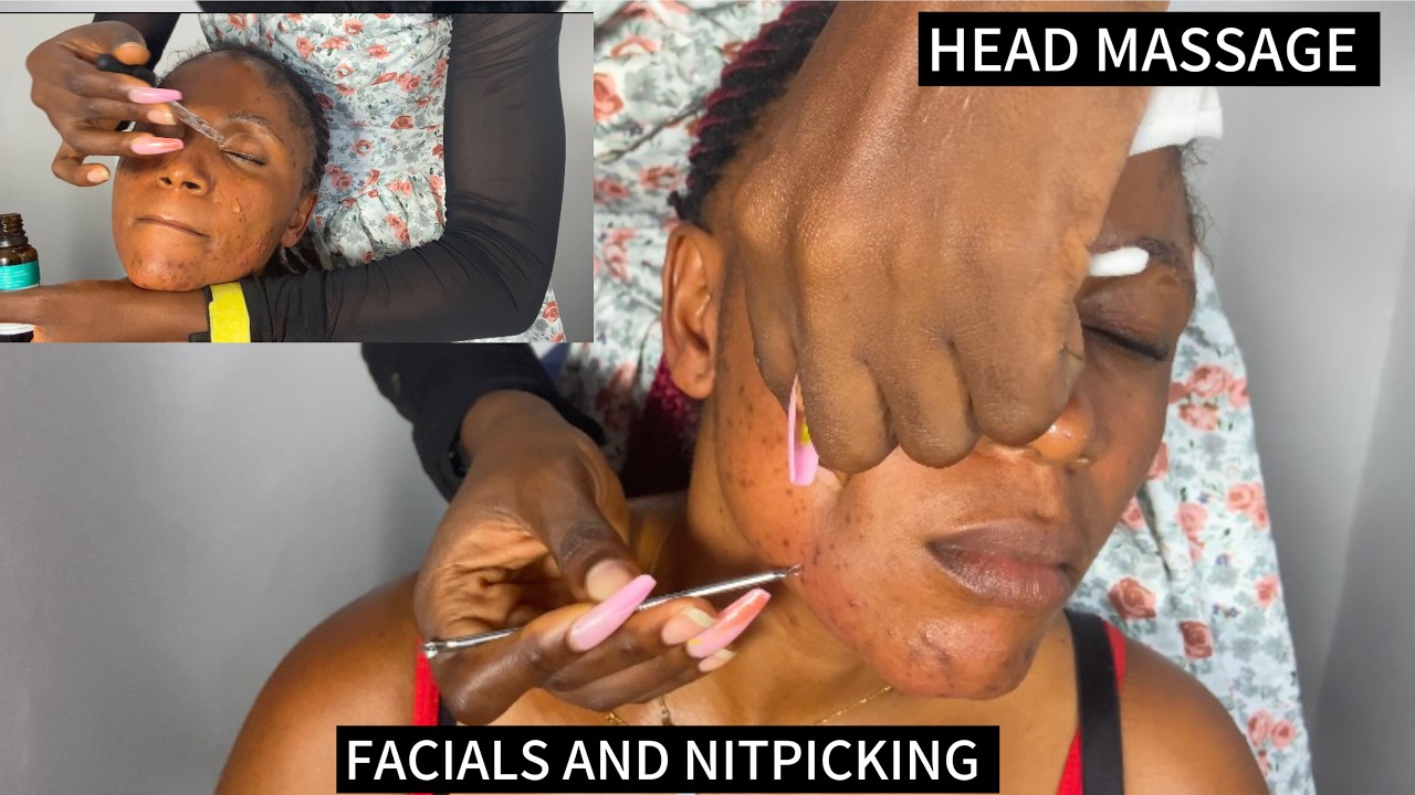 ASMR ear cleaning facial back massage nitpicking scalp scratching,massage for deep sleep &relaxation