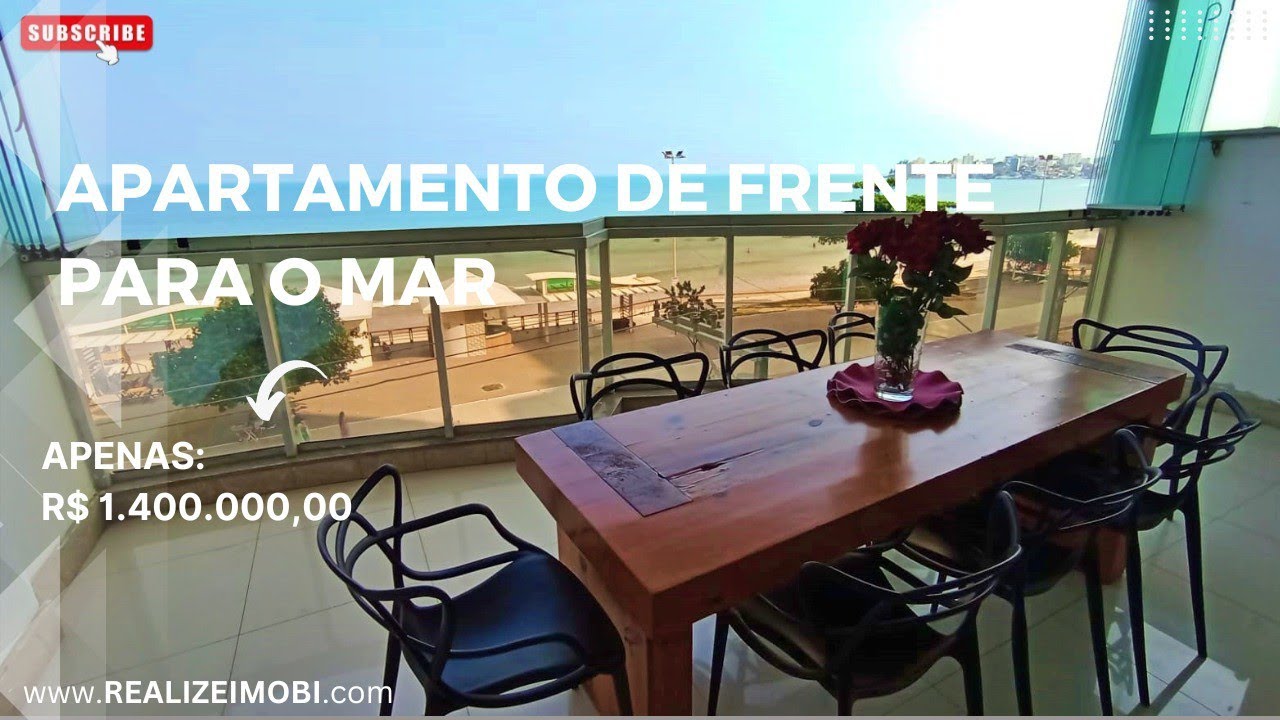 Apartamento frente para o mar na Praia do Morro com 3 quartos, 180m2 por R$1.4 milhão