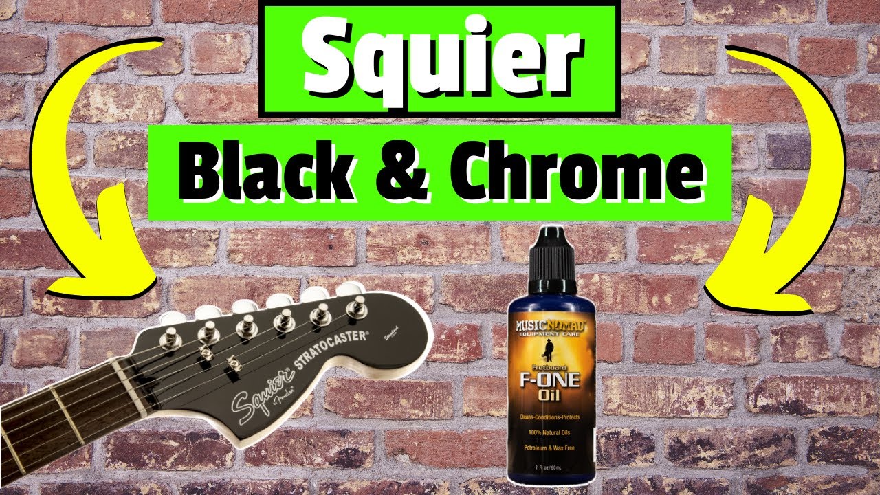 Squier Standard Stratocaster Black and Chrome Fretboard Cleaning