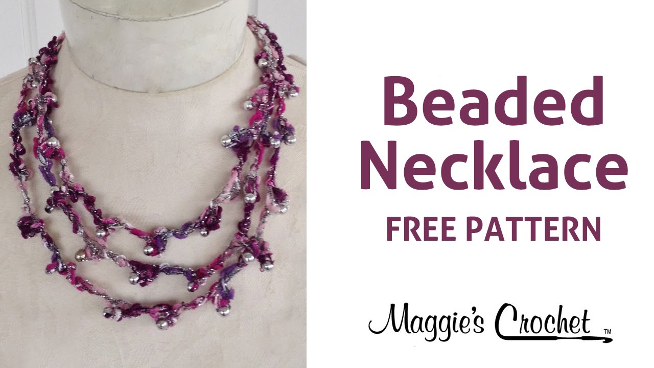 City Life Beaded Tiered Necklace Free Crochet Pattern -  Right Handed