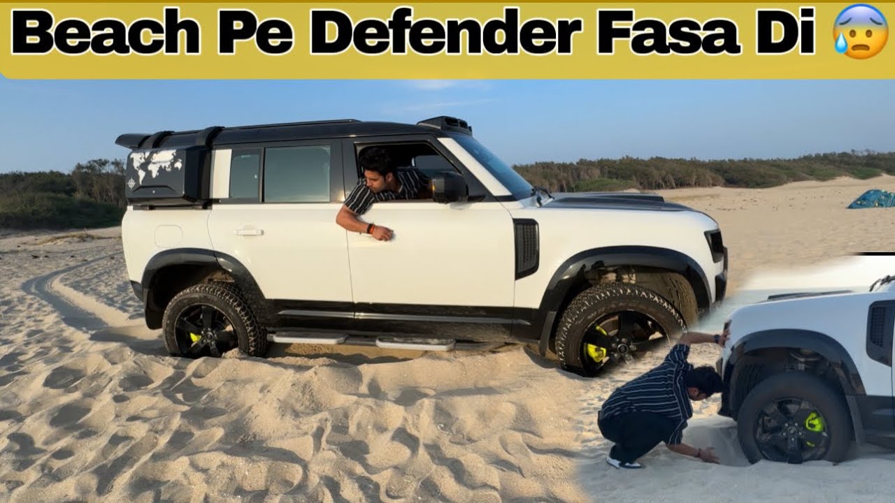 Dhanushkodi ke beach pe Defender ko le jaake galti kar di 😓😓😓|| Ajju0008