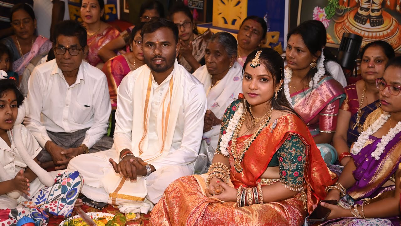 1st wedding Anniversary Celebrations with family| Puja |￼ Venkateshwara Puja | Wedding dress￼