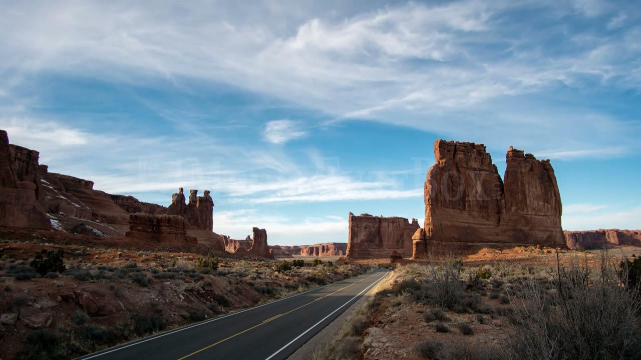 Stock Video - Time lapse in Arches National Park viewing the desert landscape