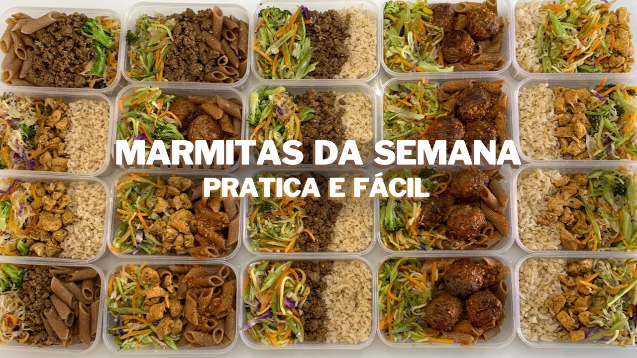 FAZENDO 20 MARMITAS PARA SEMANA/ CARDÁPIO FÁCIL PRÁTICO E SAUDÁVEL/ MARMITA CONGELADA PARA A SEMANA