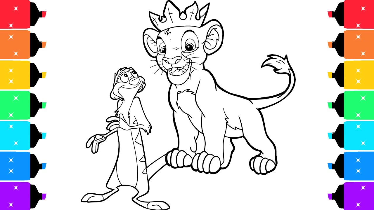 The Lion King Coloring Pages | Coloring Simba and Timon Fun
