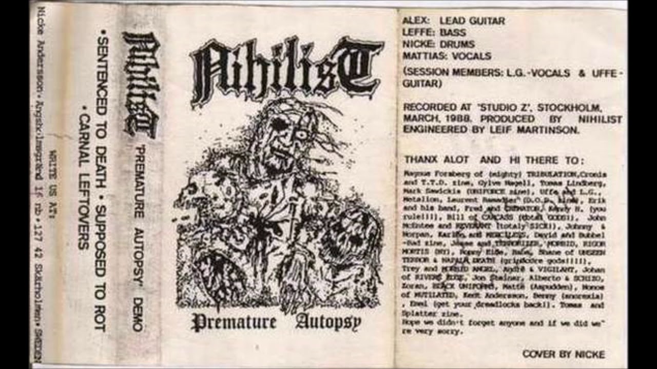 NIHILIST (Pre-ENTOMBED) - Premature Autopsy (Sweden, 1988)