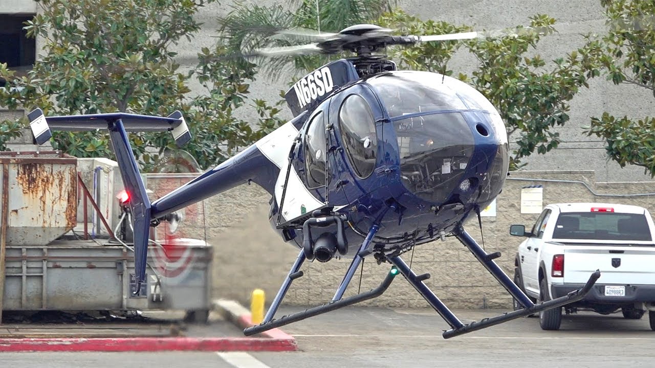 Great MD Helicopters MD500E arrival at HAI Heli-Expo 2024 Anaheim | Police helicopter