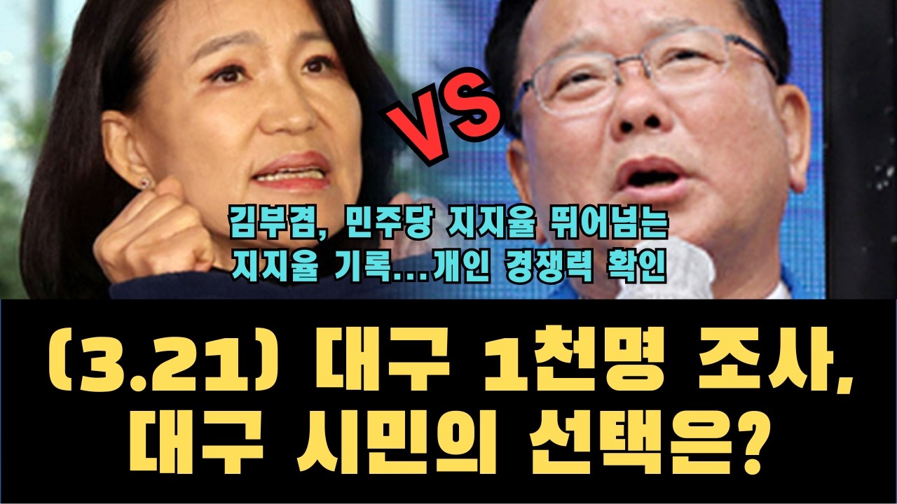 (3.21) 대구 1천명 조사, 대구 시민의 선택은? / 김부겸...가능성은?