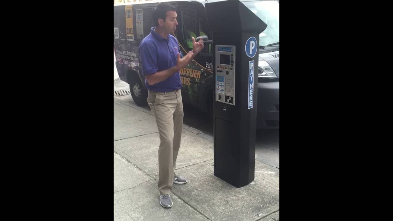 Using the new parking kiosks in downtown Rutland
