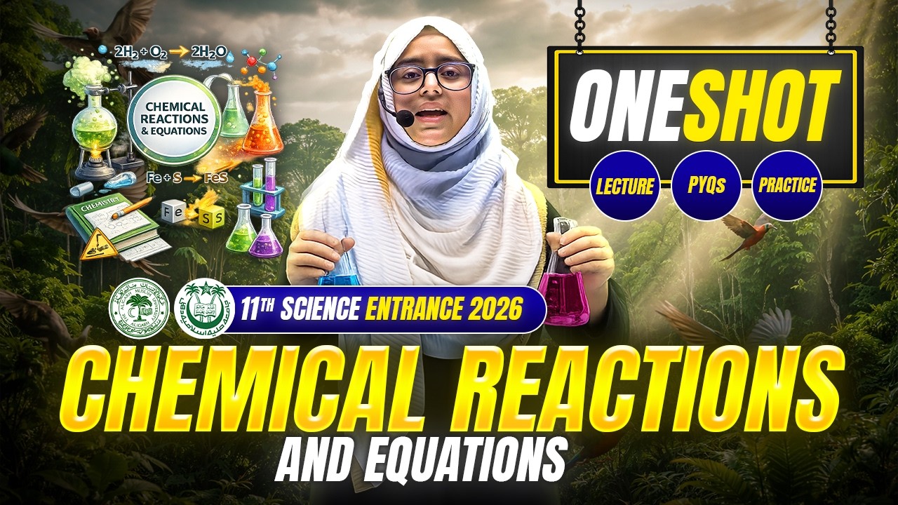 Chemical Reactions & Equations - AMU/JMI 11th Science Entrance Exam 2026 | Chapter + PYQs + MCQs