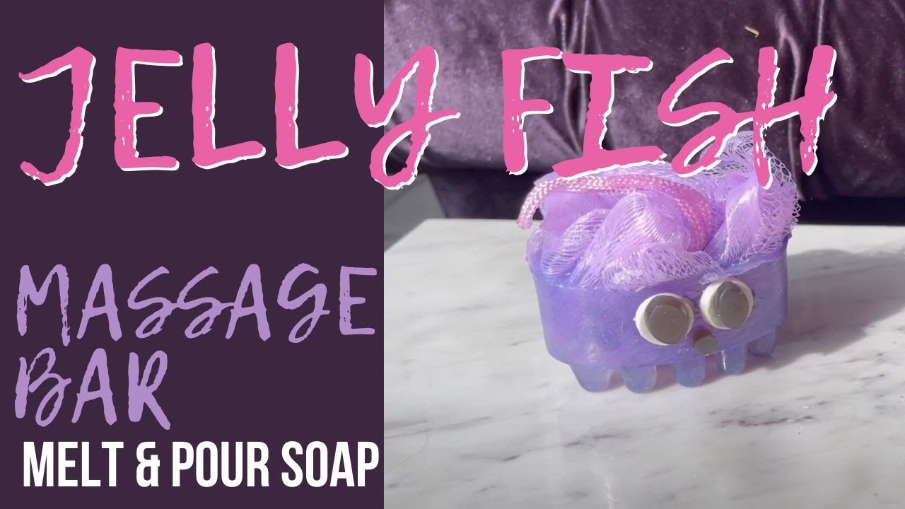 Making Jelly Fish Melt and Pour Soap with a Soap Sponge and Massage bar soap mold