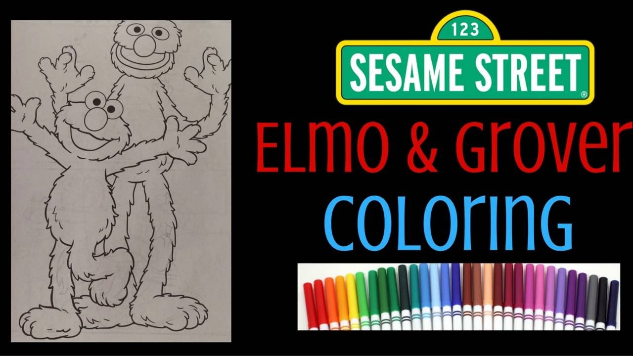 Elmo and Grover Coloring - Sesame Street Speed Coloring - Fast Color with Markers - Color Smiles