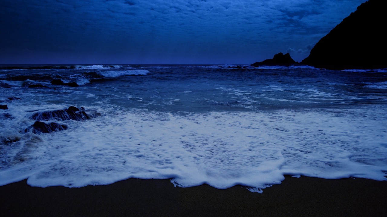 Fall Asleep in Under 2 Minutes | Night Beach Dark Screen Sleep Sounds, Stress & Anxiety Relief