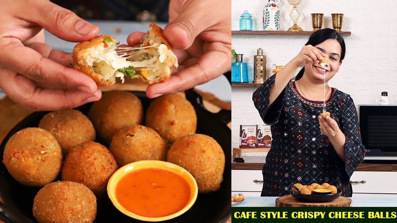 परफेक्ट कॅफे स्टाईल चीज बॉल्स | Cafe style Cheese Ball | Kids Favourite Cheese Recipe by Madhura