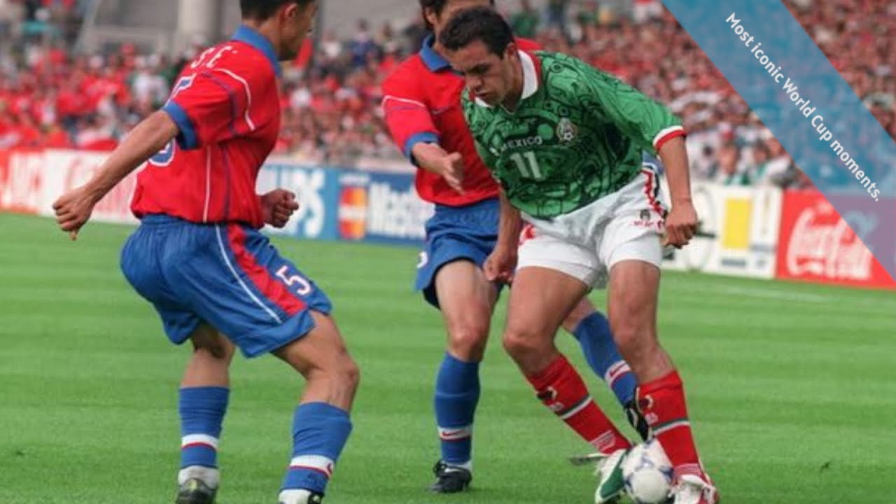 Cuauht&eacute;moc Blanco performs the Cuauhtemi&ntilde;a or Blanco Trick at the 1998 World Cup