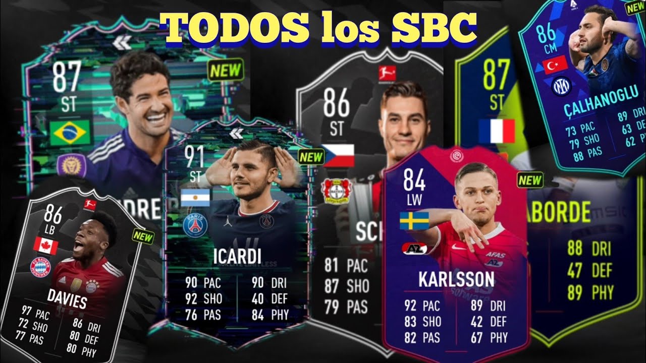 SOLUCI&Oacute;N SBC de ICARDI, SCHICK, PATO, KARLSSON, LABORDE, DAVIES, &Ccedil;ALANOGHLU en MADFUT 22