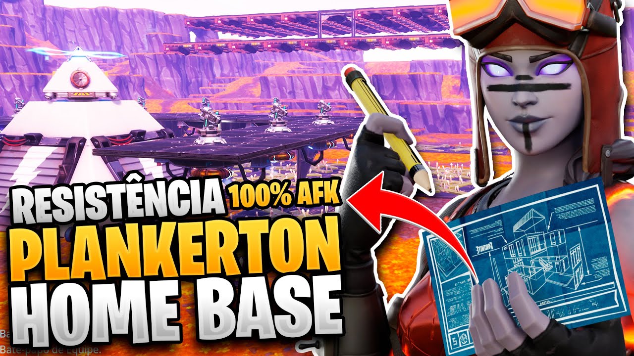 💥 RESISTÊNCIA 100% AFK PLANKERTON - HOME BASE /Fortnite Salve o Mundo