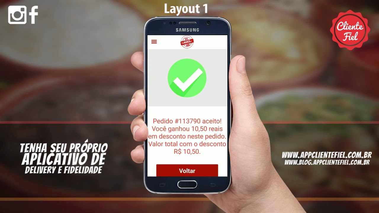 Layouts Aplicativos Cliente Fiel Delivery - Layout 1