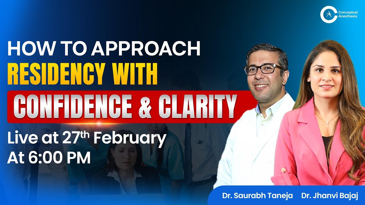 How to Approach Residency with Confidence & Clarity | Anesthesia Residency Guidance | YouTube LIVE