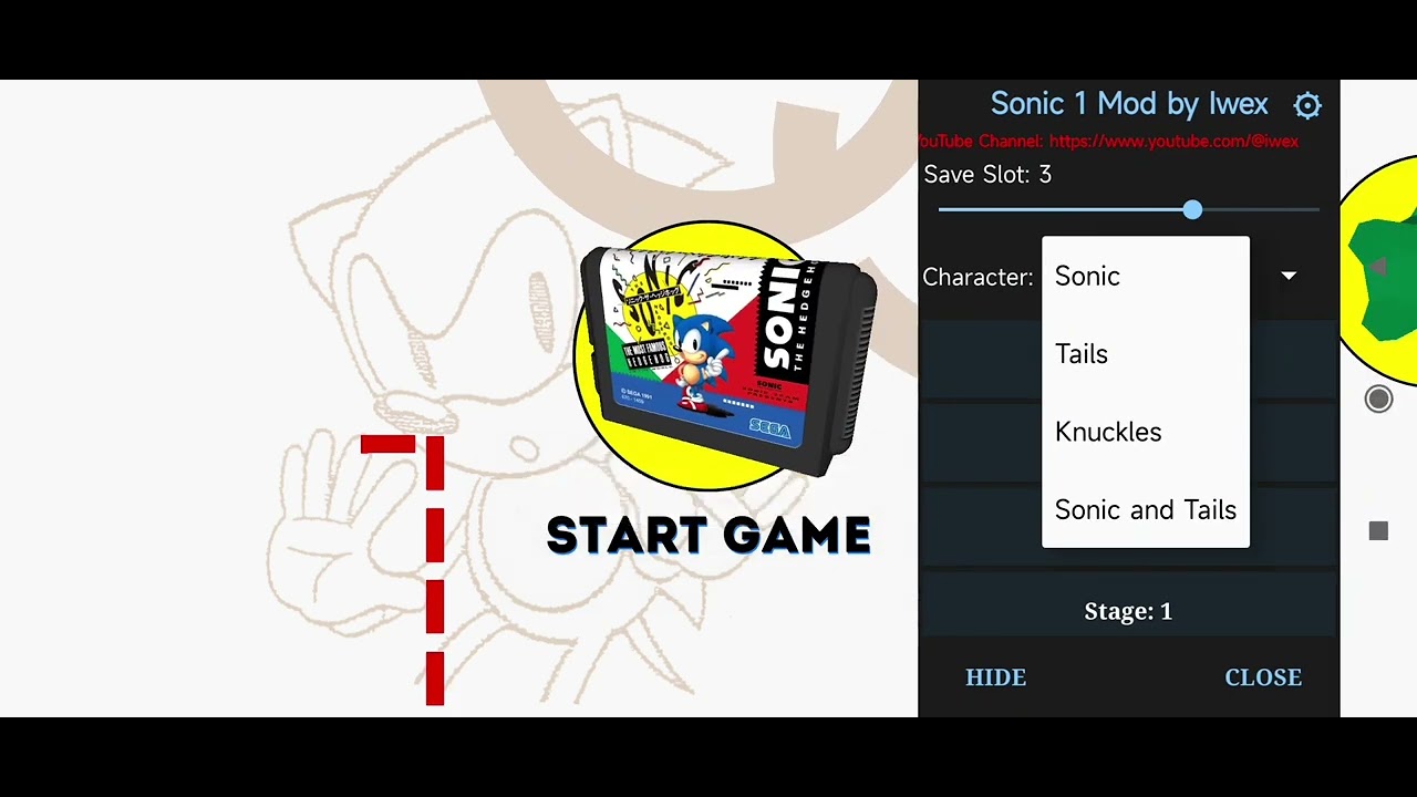 Sonic the Hedgehog 1 Mod Menu