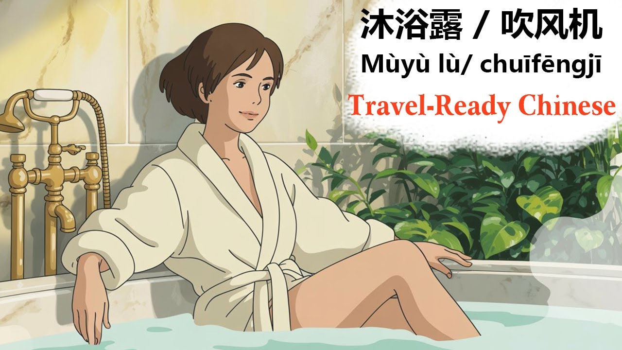 Travel & Home  Must Know Chinese Bathroom Words for Beginners 沐浴露 mùyùlù, 吹风机 chuīfēngjī