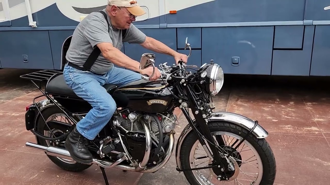 1955 Vincent Series D Rapide Engine Start and Run