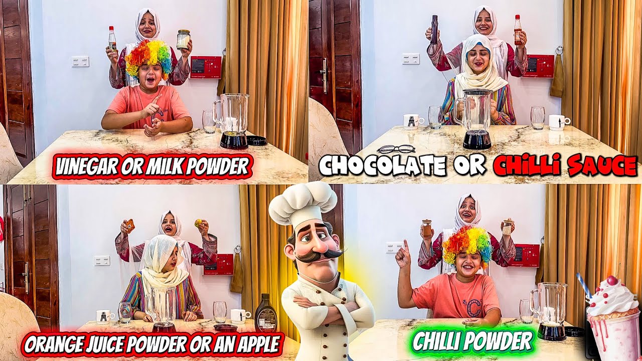 Blind Fold Left Right Milk Shake Challenge 🤡 Yeh Kia Bana Dia 😂