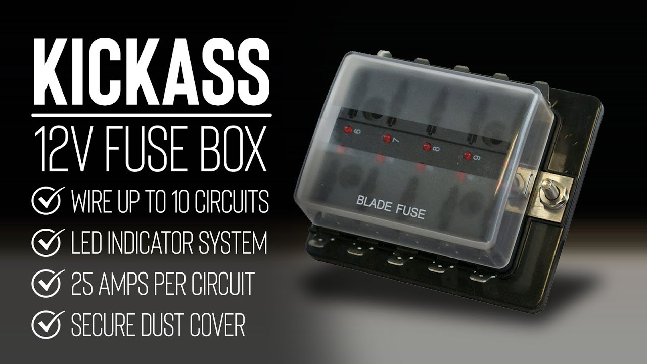 KickAss 10-Way Blade Fuse Box with LED Indicator System