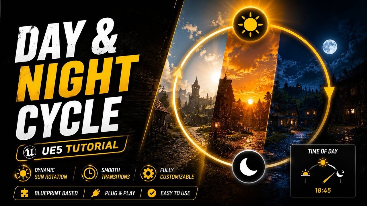 How to Make a Realistic Day & Night Cycle in Unreal Engine 5 (Easy Tutorial)