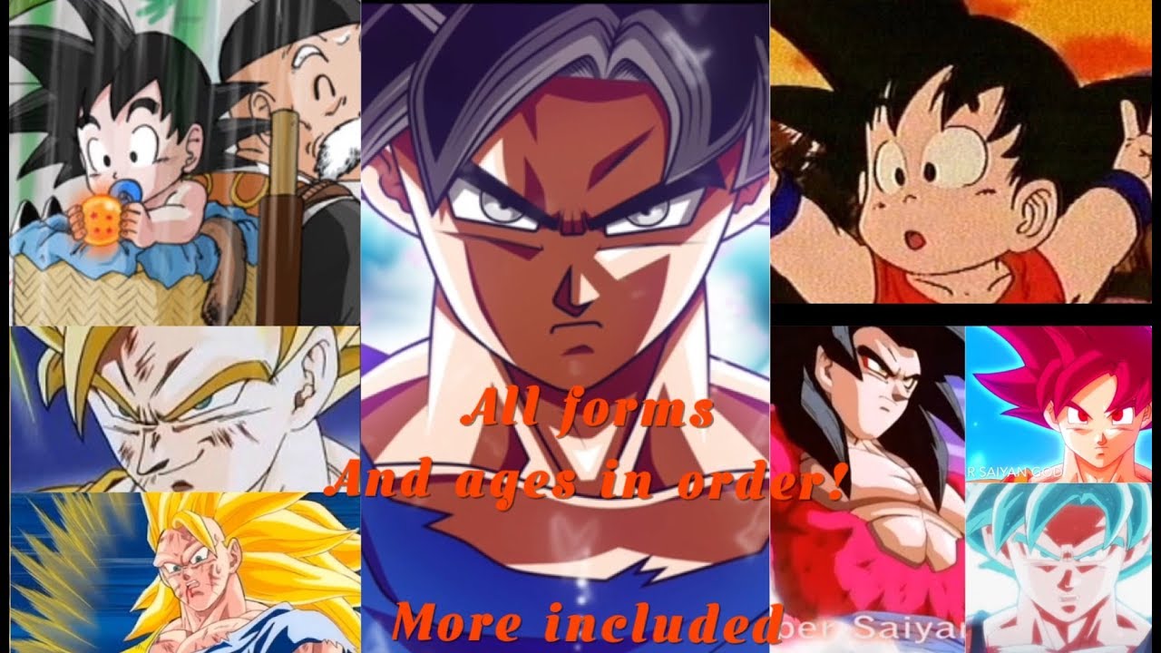 All Forms / Transformations of Goku  with Ages and Timeline| ( DB, DBZ, DBS and DBGT)