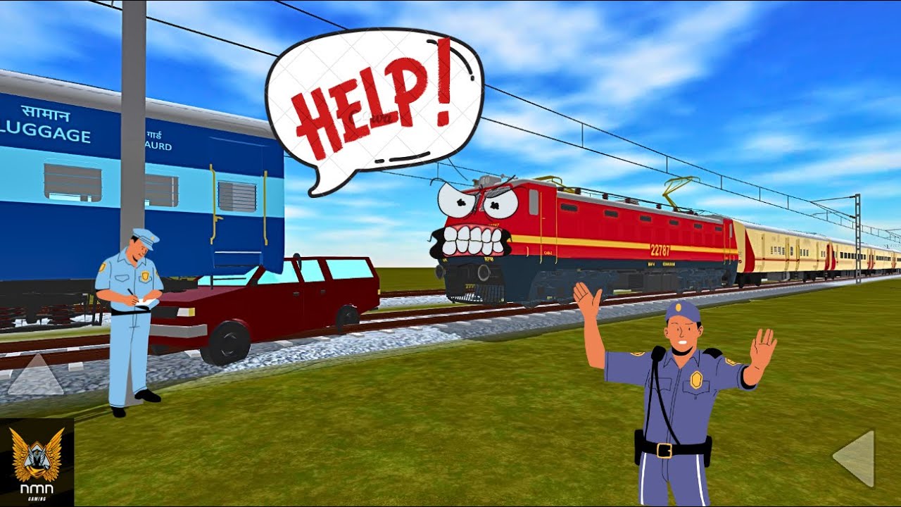 CAR TRAIN KE NEECHE AA GAI 😱| INDIAN TRAIN CROSSING 3D ACCIDENT @nmngamings