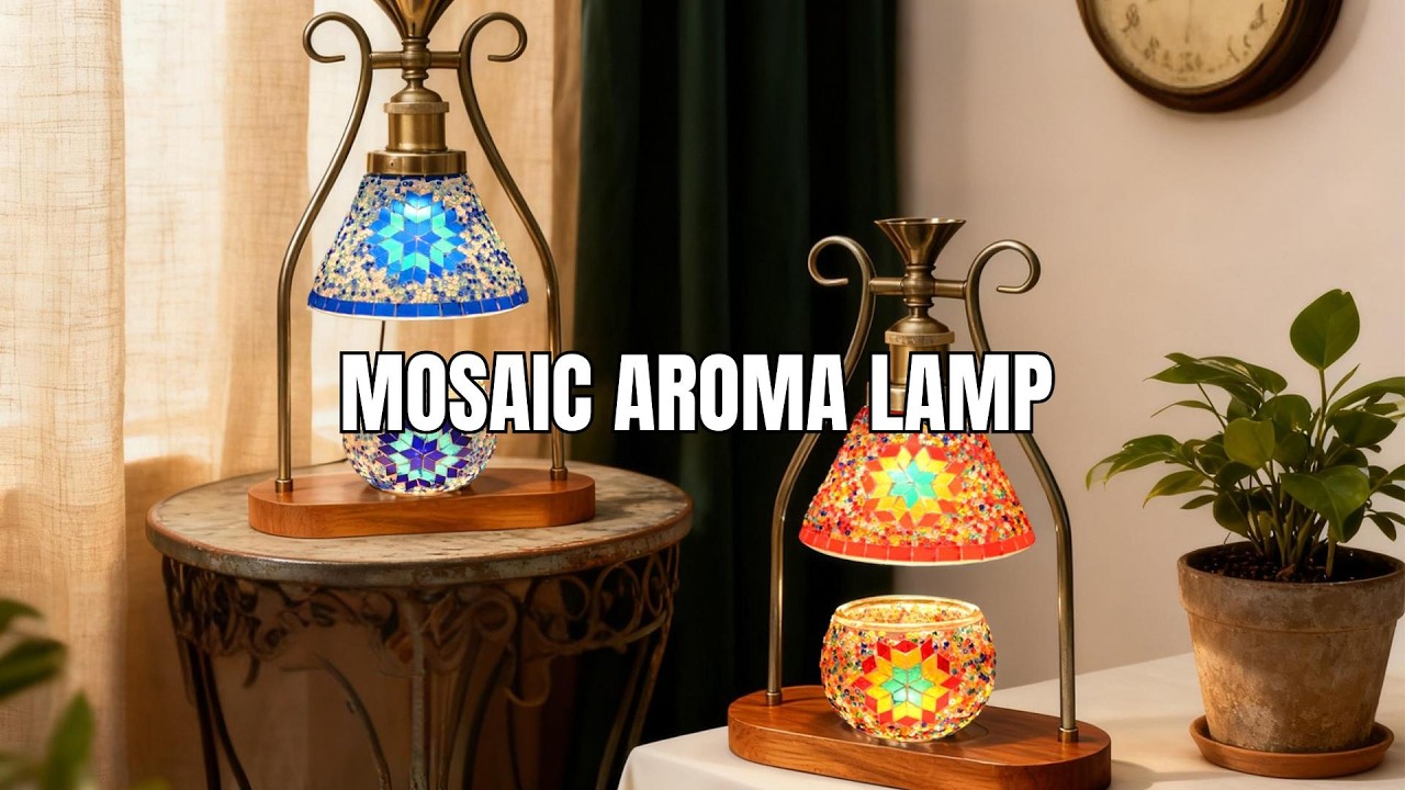 Turkish Mosaic Aroma Lamp, relax with soft light and gentle fragrance at night