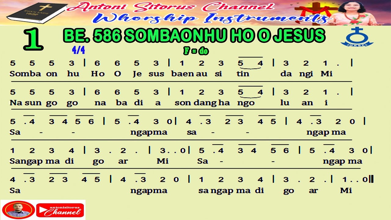 BUKU ENDE HKBP NO | 586 SOMBAONHU HO O JESUS | NOT ANGKA | KARAOKE