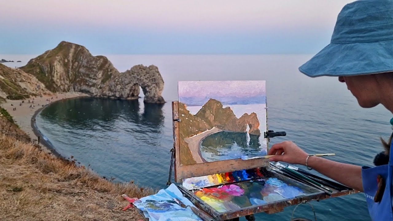 Durdle Door Demo | Real Time Plein air, Sunset