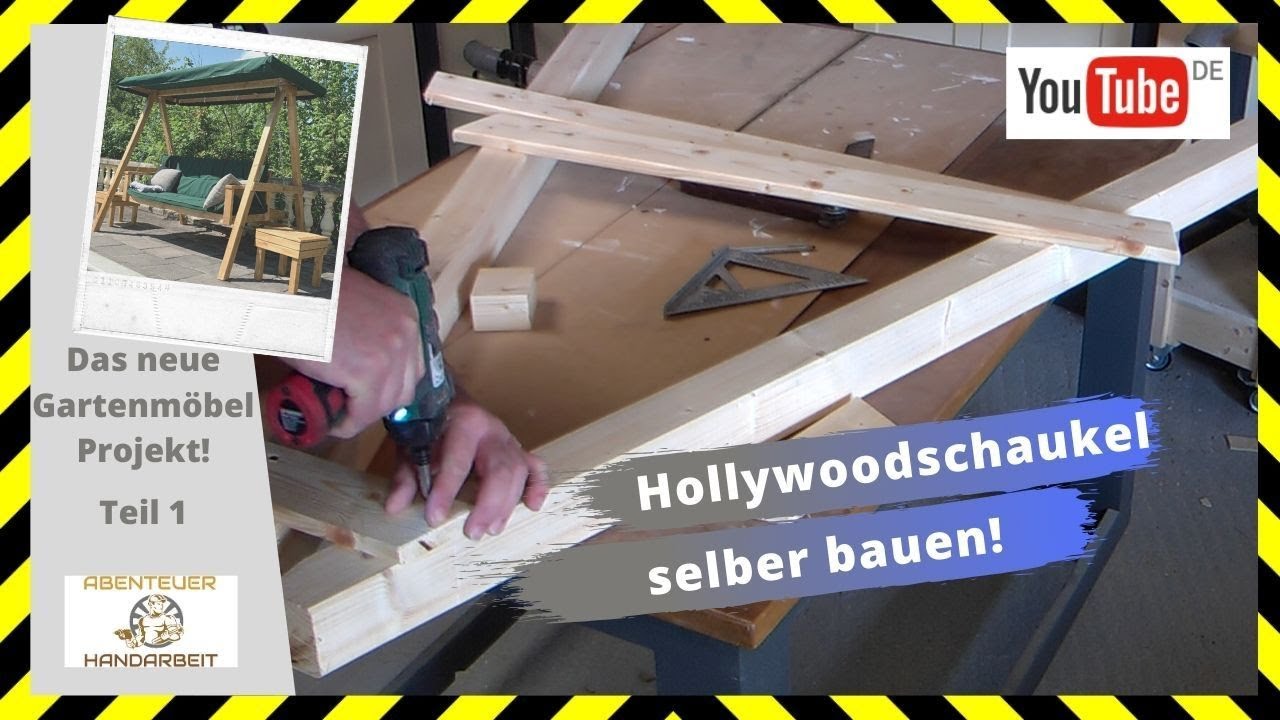 🔴Hollywoodschaukel selber bauen aus Holz. Garten Möbel bauen! 🛠😀📐