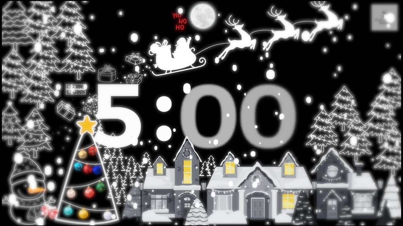 5 minute timer | Christmas night | music | Bells alarm