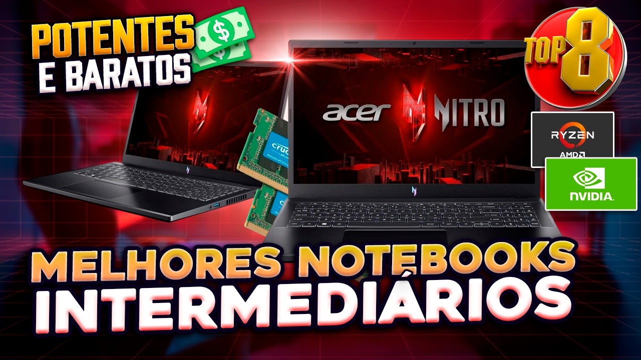 TOP 8 MELHORES NOTEBOOKS INTERMEDIÁRIOS em 2026 (Confira o Melhor Notebook Intermediário)