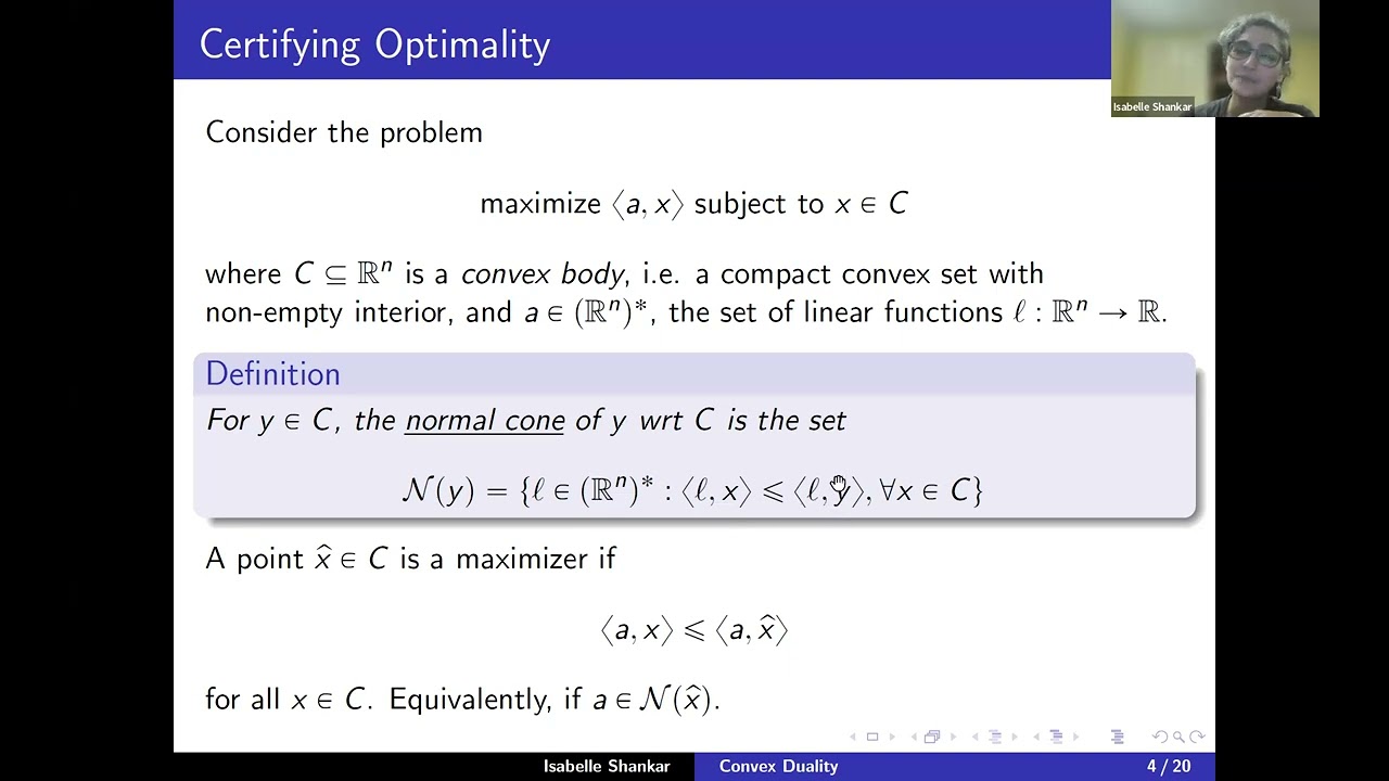 MoCaO Lectures 2024: Geometry and Convexity in Optimisation - Lecture 4 by Isabelle Shankar