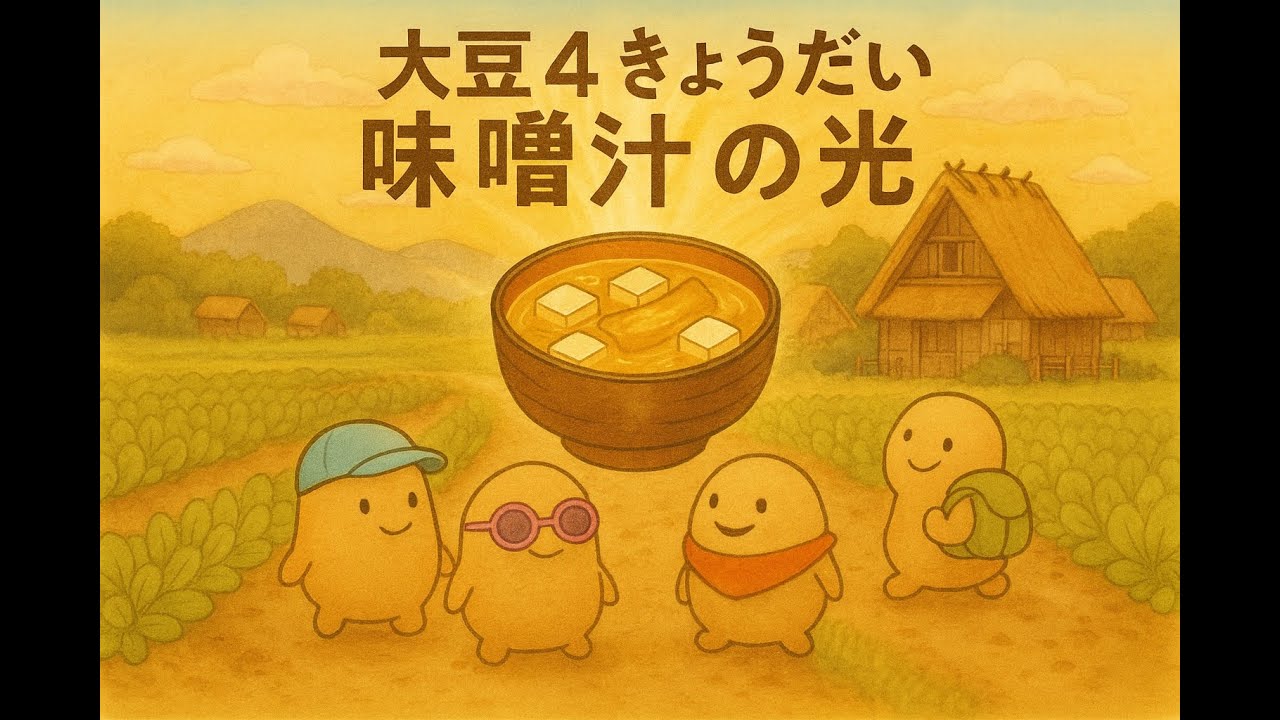 大豆４きょうだいの旅｜味噌・豆腐・油揚げ・もやしが出会うまで【生成AIストーリー】