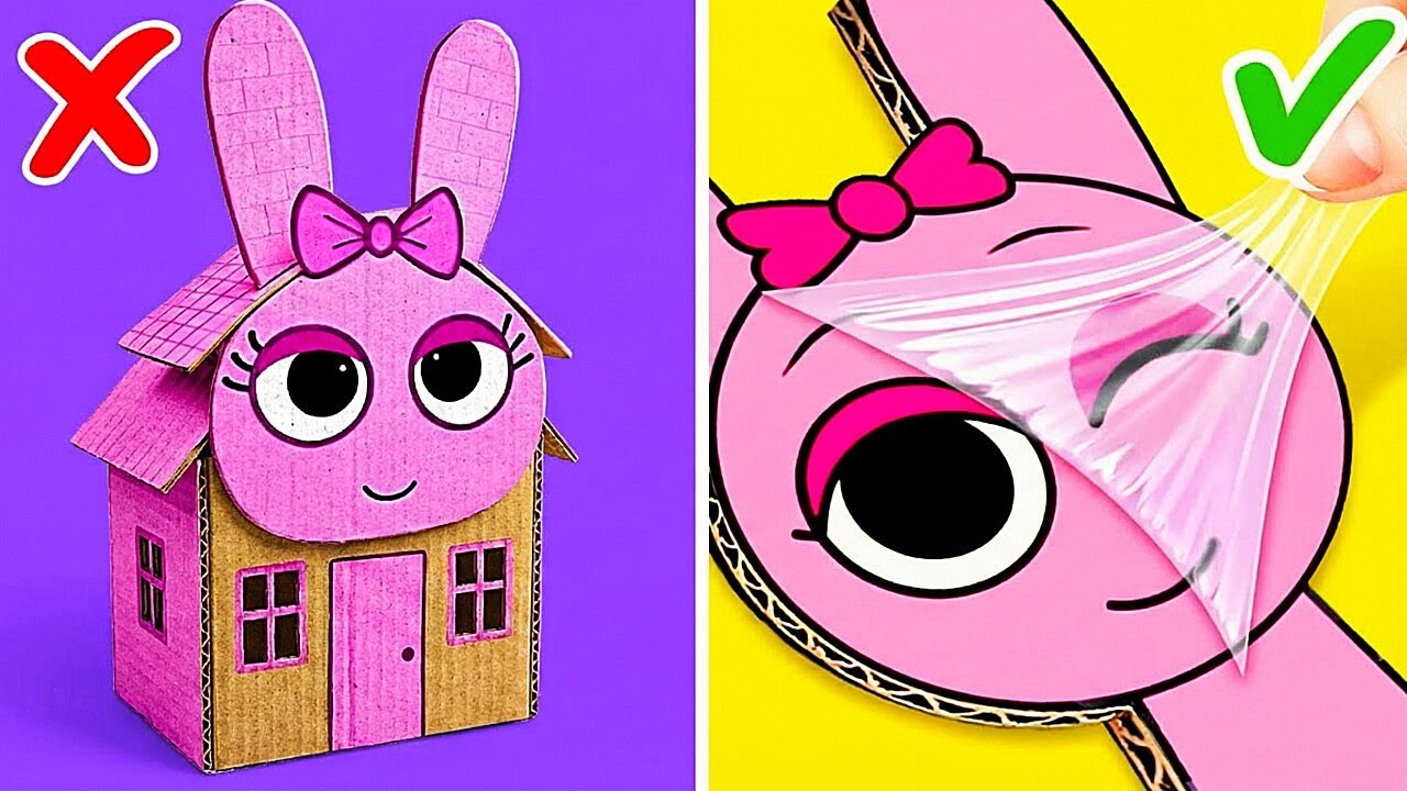 Fun DIY Cardboard House vs Paper INCREDIBOX SPRUNKI! *Cool Gamebook & Adventures*