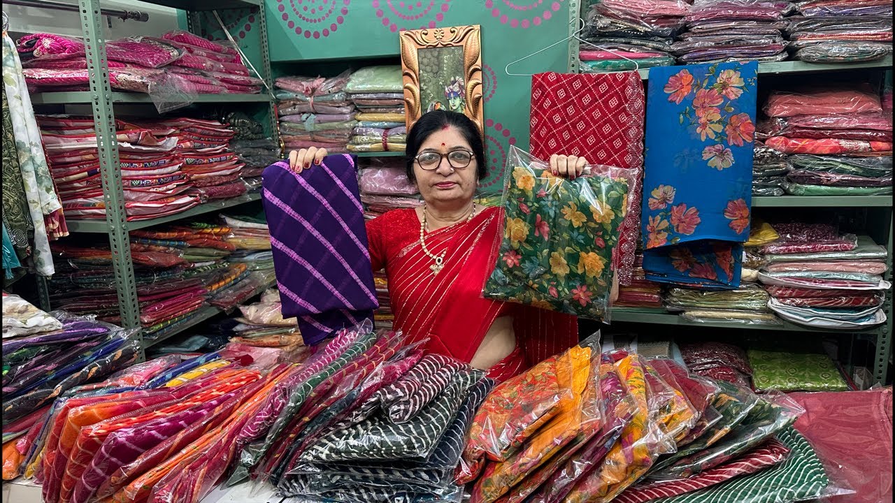 Rajasthani Leheriya Bandhini Saree | Chiffon and Georgette saree collection | Latest printed Saree